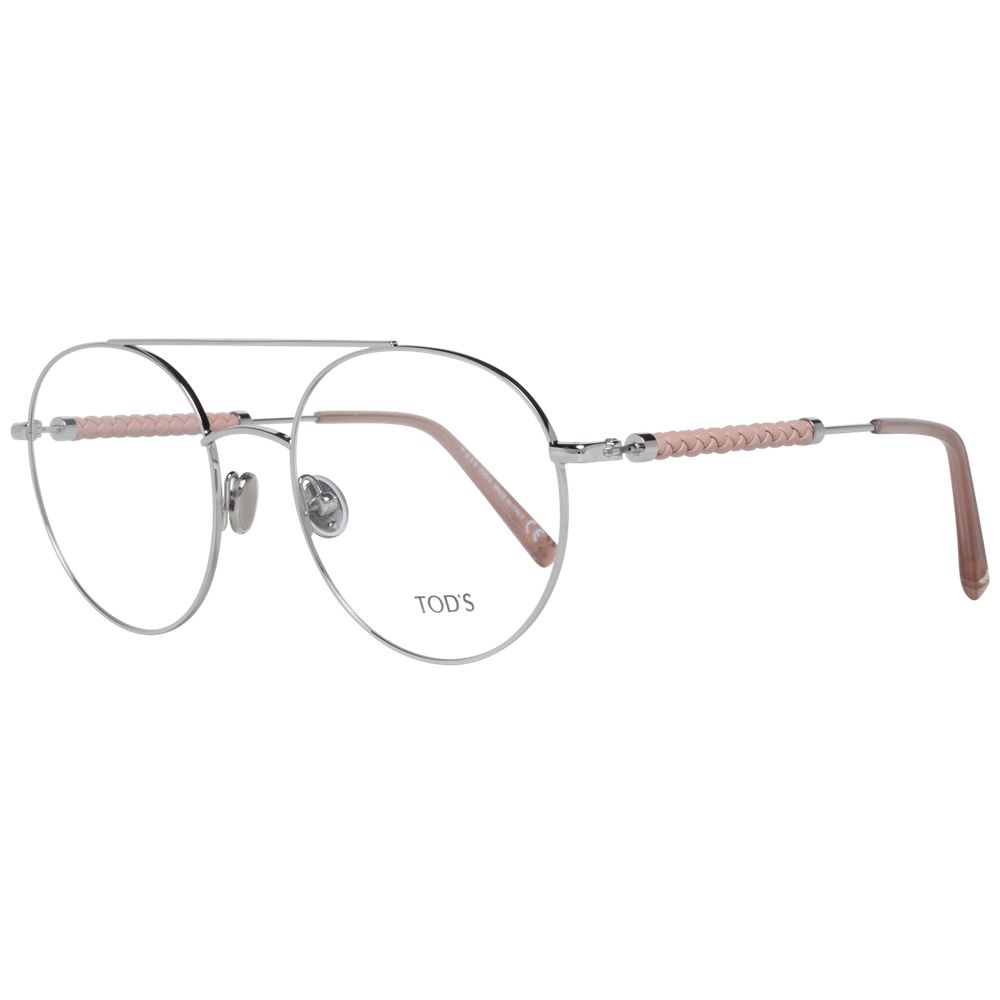 Tod's Silver Metal & Leather Glasses Women's (Frames)