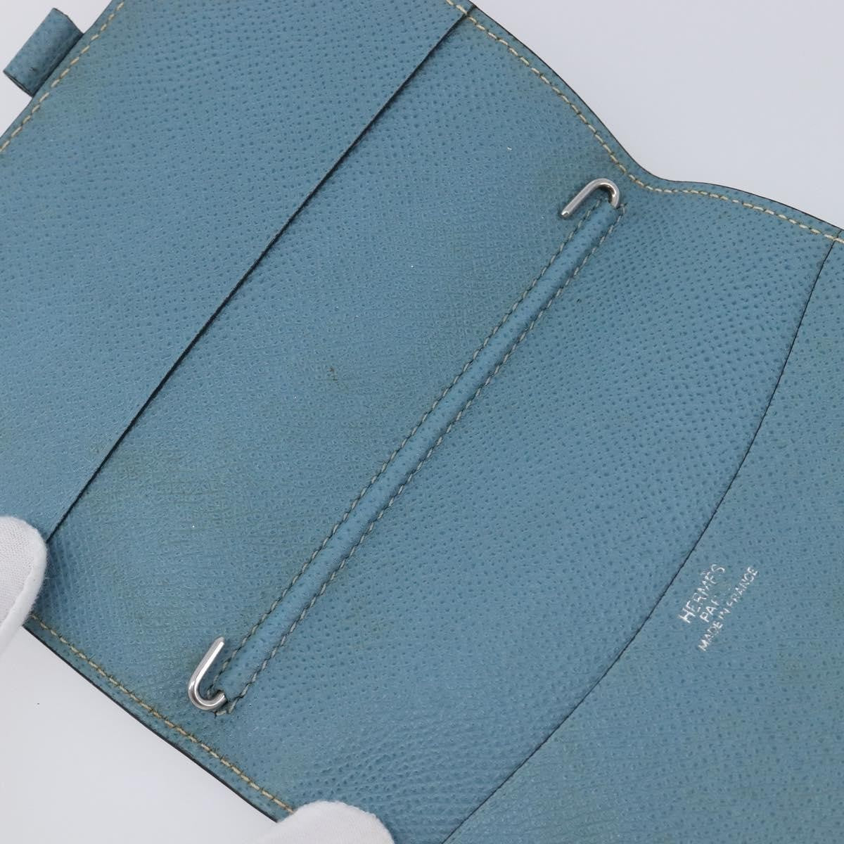 Hermes Vision Agenda Cover Leather Blue Leather Briefcase Bag (Pre-Owned)
