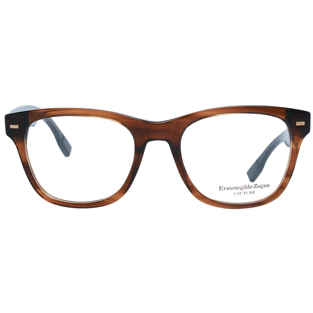 Ermenegildo Zegna Brown Plastic Glasses Men's (Frames)