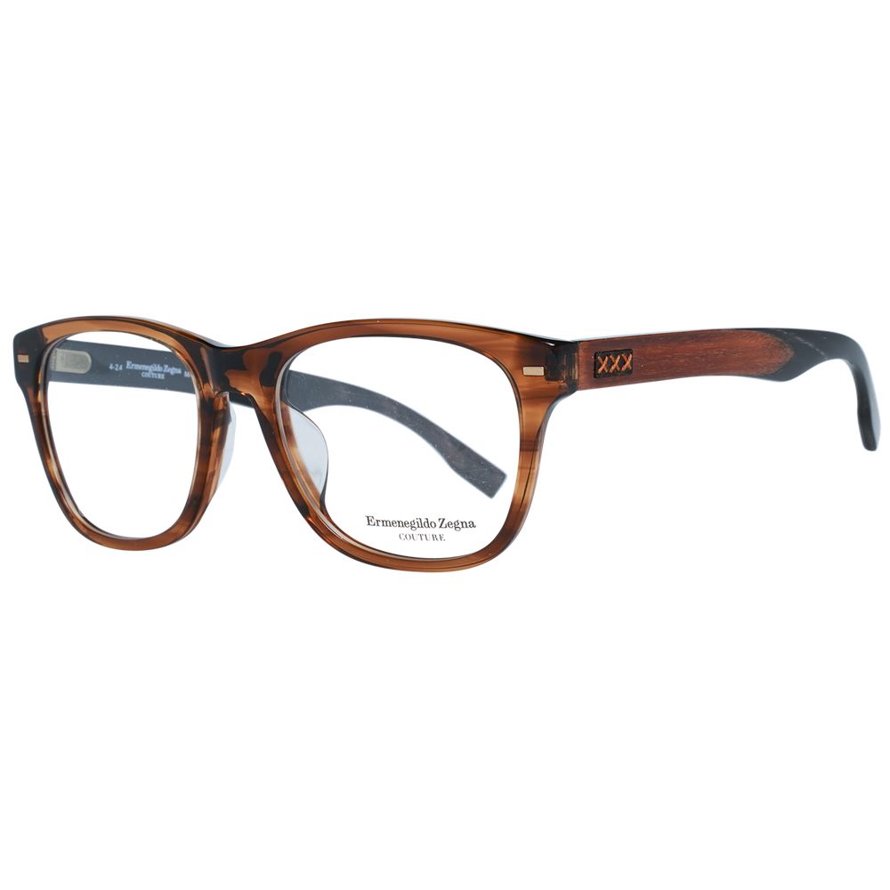Ermenegildo Zegna Brown Plastic Glasses Men's (Frames)