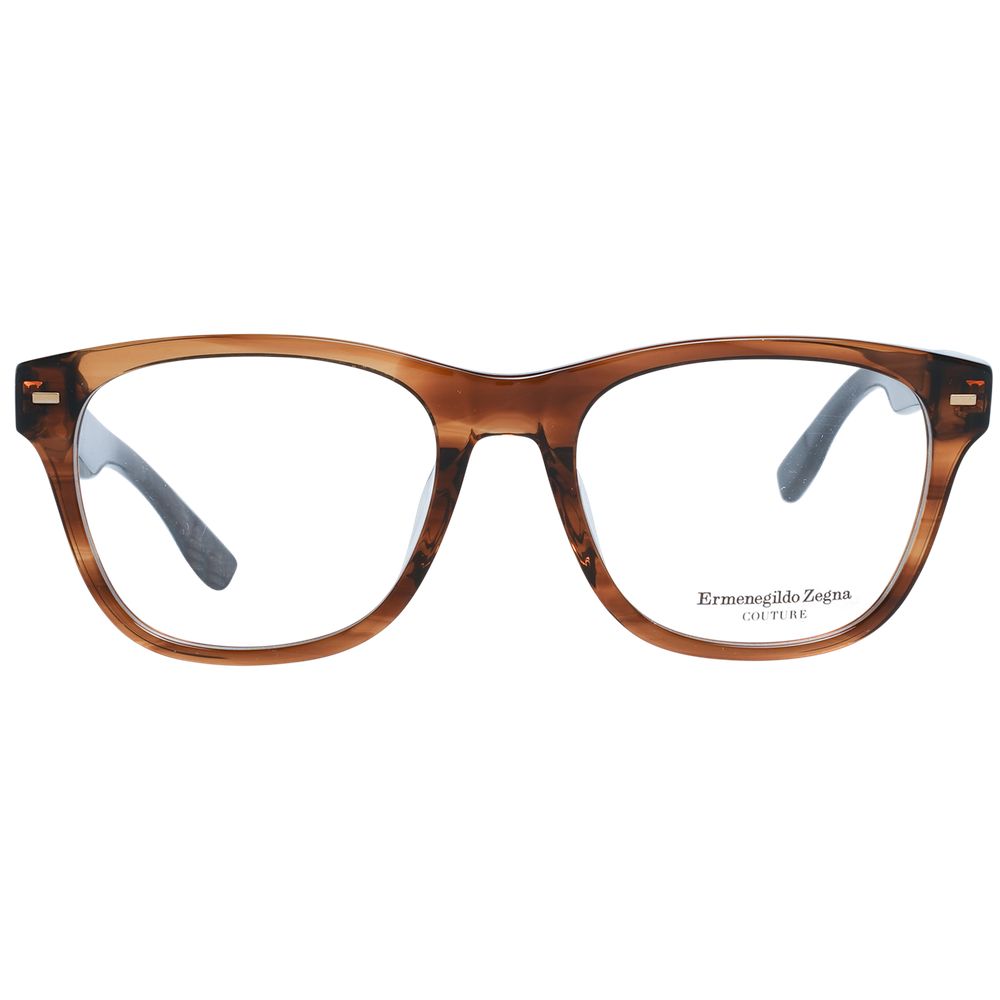 Ermenegildo Zegna Brown Plastic Glasses Men's (Frames)