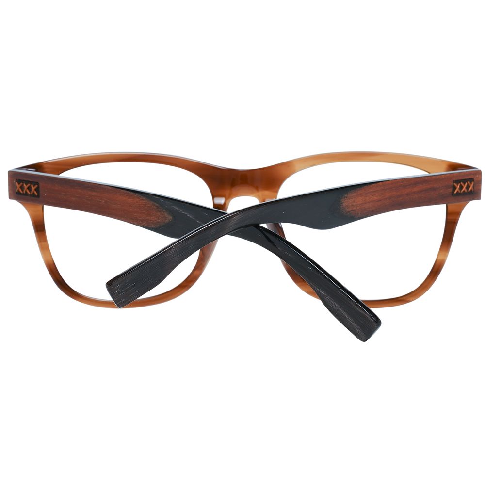 Ermenegildo Zegna Brown Plastic Glasses Men's (Frames)