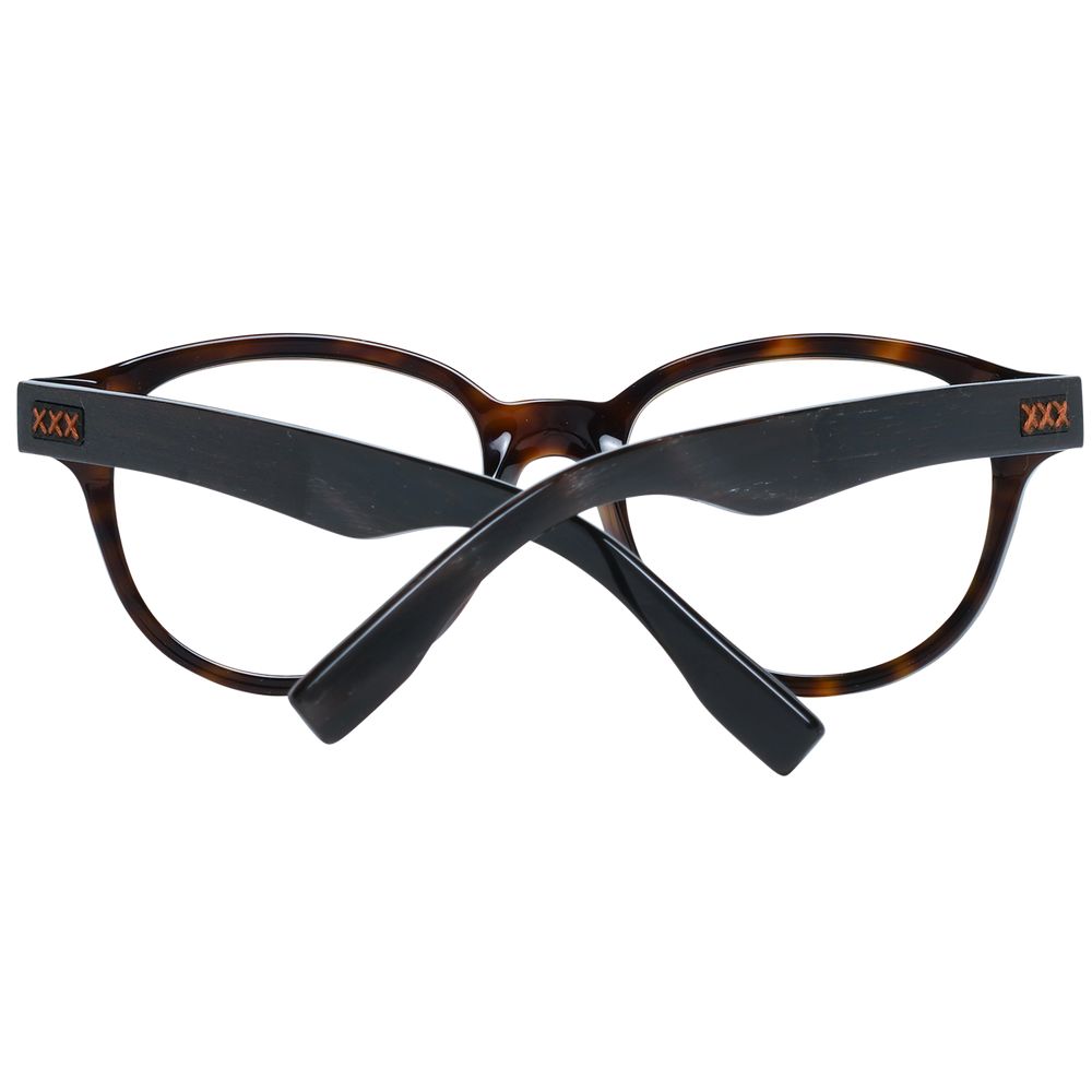 Ermenegildo Zegna Brown Plastic Glasses Men's (Frames)