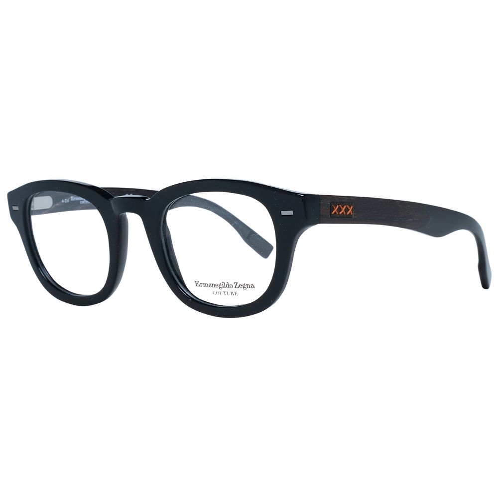 Ermenegildo Zegna Black Plastic Glasses Men's (Frames)