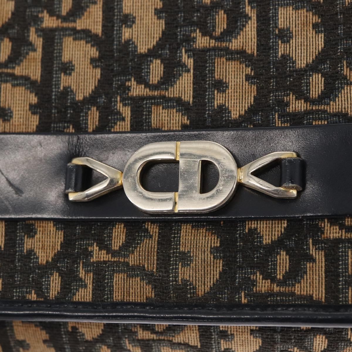 Christian Dior Vintage Cd Trotter Canvas Navy Canvas Shoulder Bag Bag (Pre-Owned)