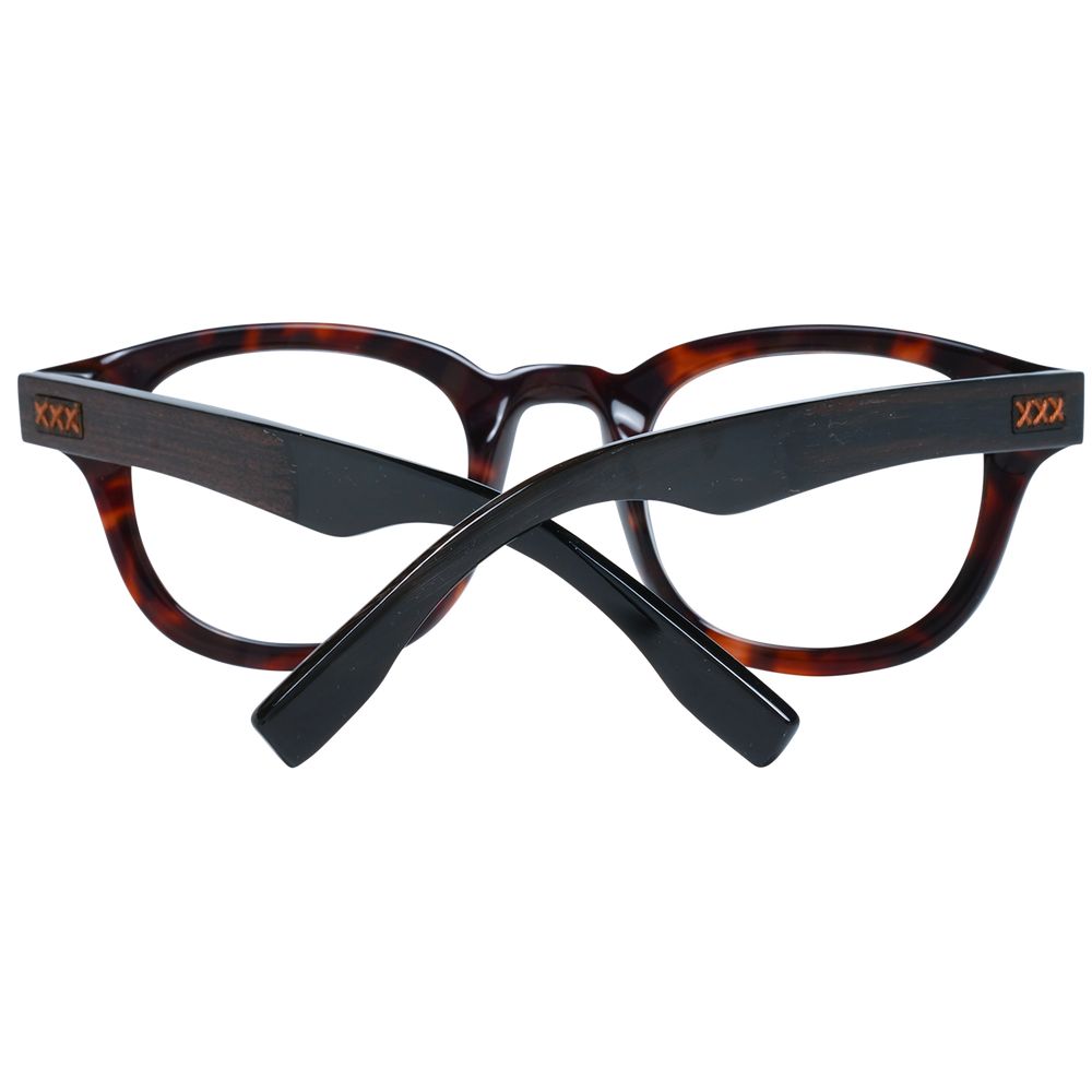 Ermenegildo Zegna Brown Plastic Glasses Men's (Frames)