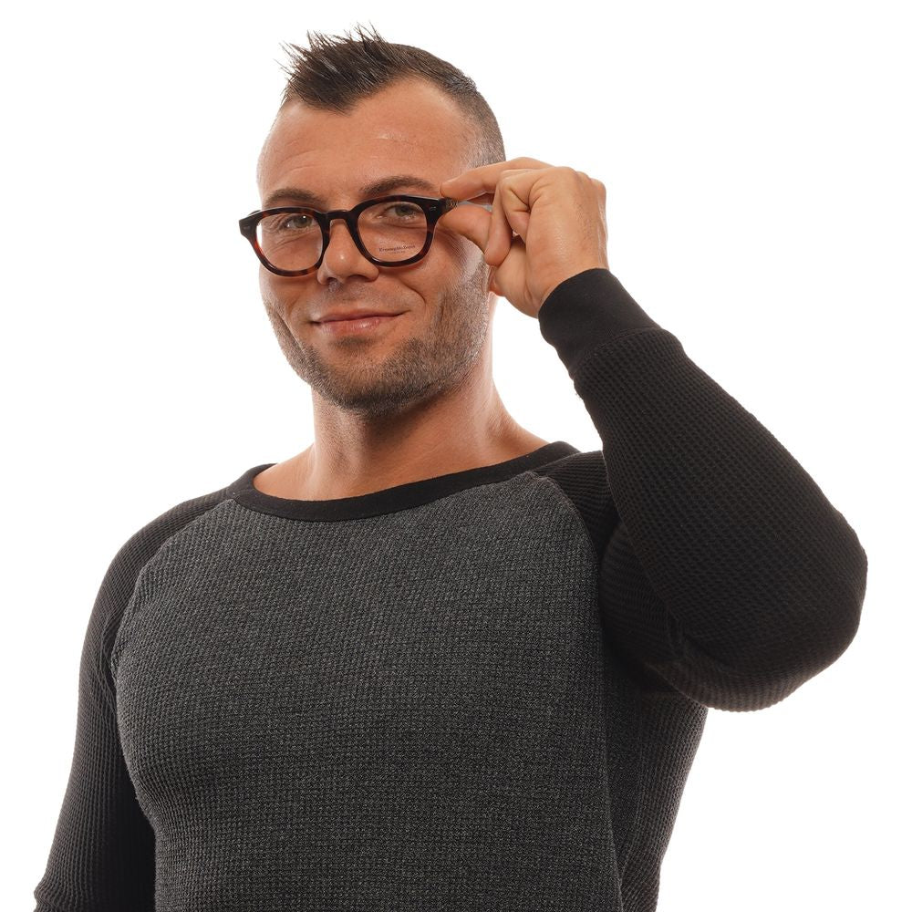Ermenegildo Zegna Brown Plastic Glasses Men's (Frames)
