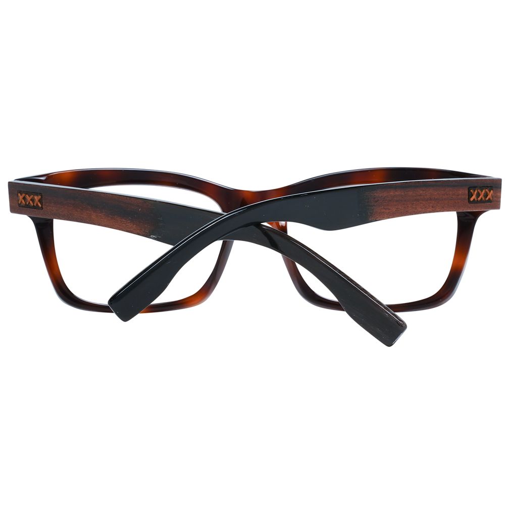 Ermenegildo Zegna Brown Plastic Glasses Men's (Frames)