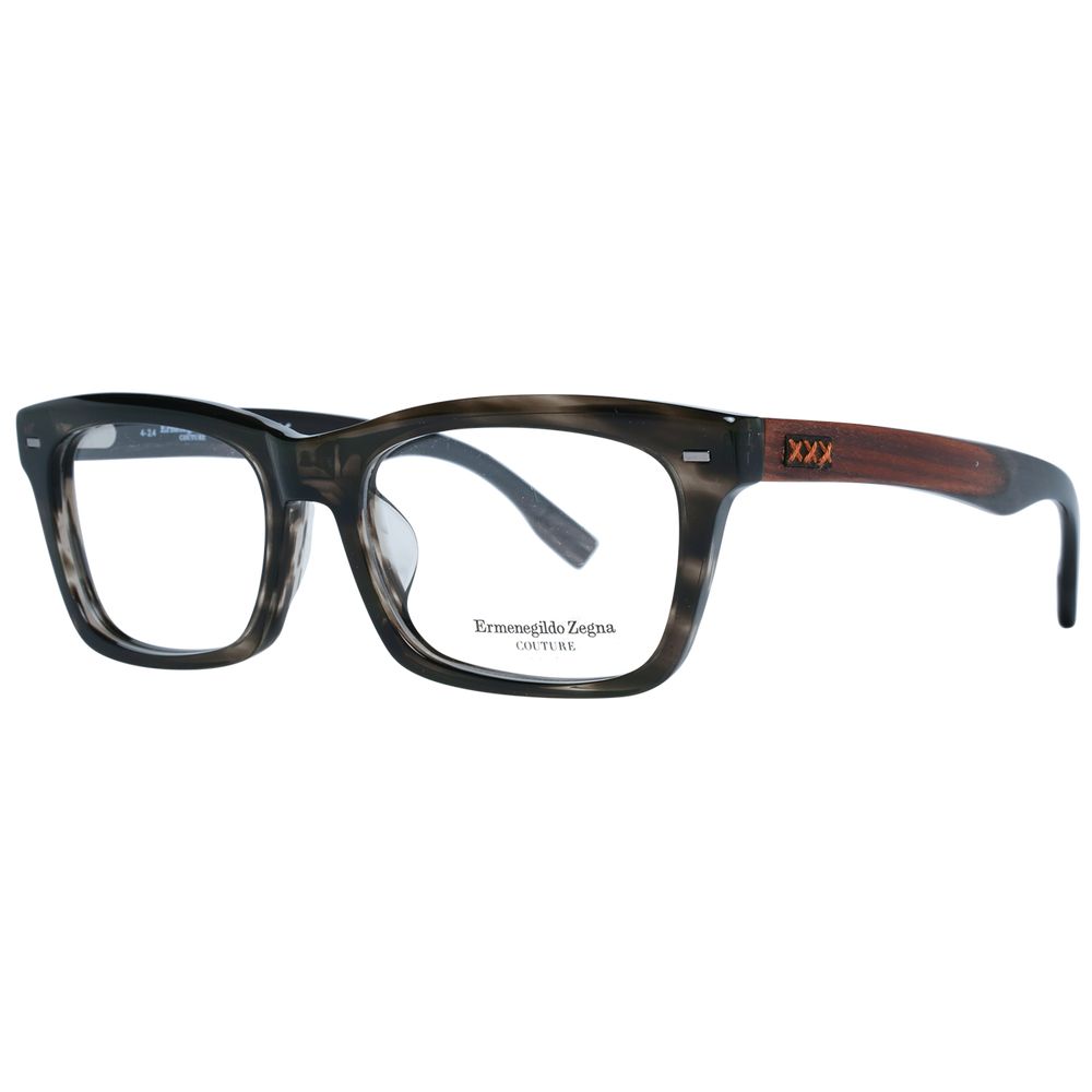 Ermenegildo Zegna Gray Acetate, Wood & Horn Glasses Men's (Frames)