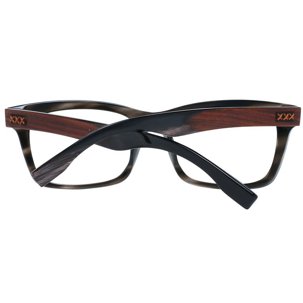 Ermenegildo Zegna Gray Acetate, Wood & Horn Glasses Men's (Frames)