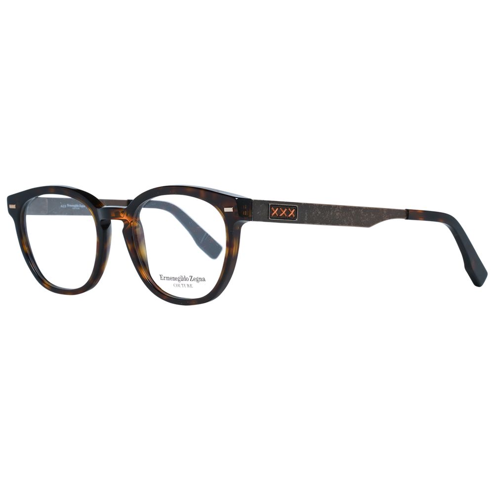 Ermenegildo Zegna Brown Plastic Glasses Men's (Frames)