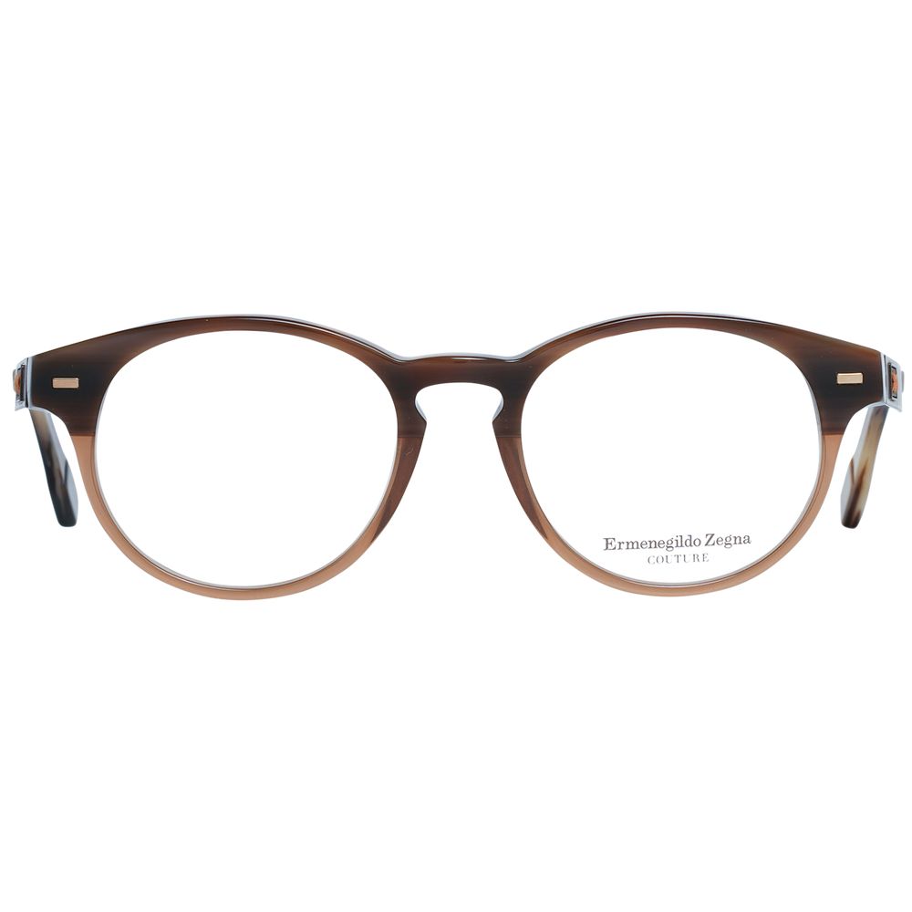 Ermenegildo Zegna Brown Plastic Glasses Men's (Frames)
