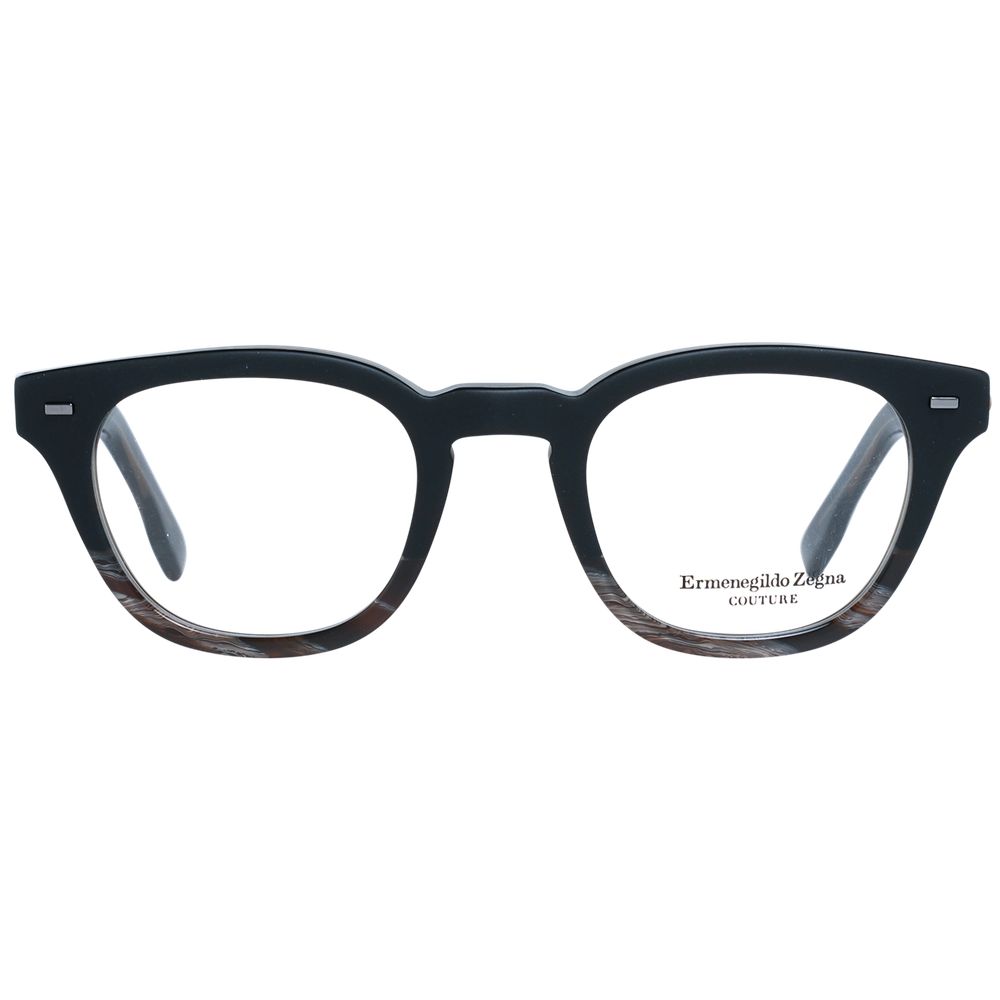 Ermenegildo Zegna Black Plastic Glasses Men's (Frames)