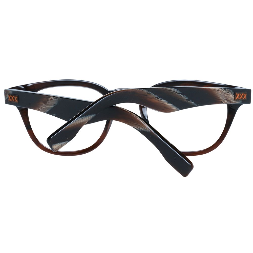 Ermenegildo Zegna Brown Plastic Glasses Men's (Frames)