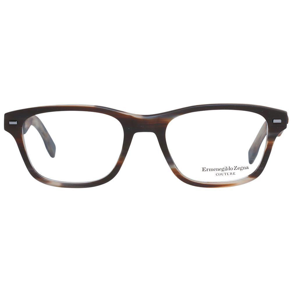 Ermenegildo Zegna Brown Plastic Glasses Men's (Frames)
