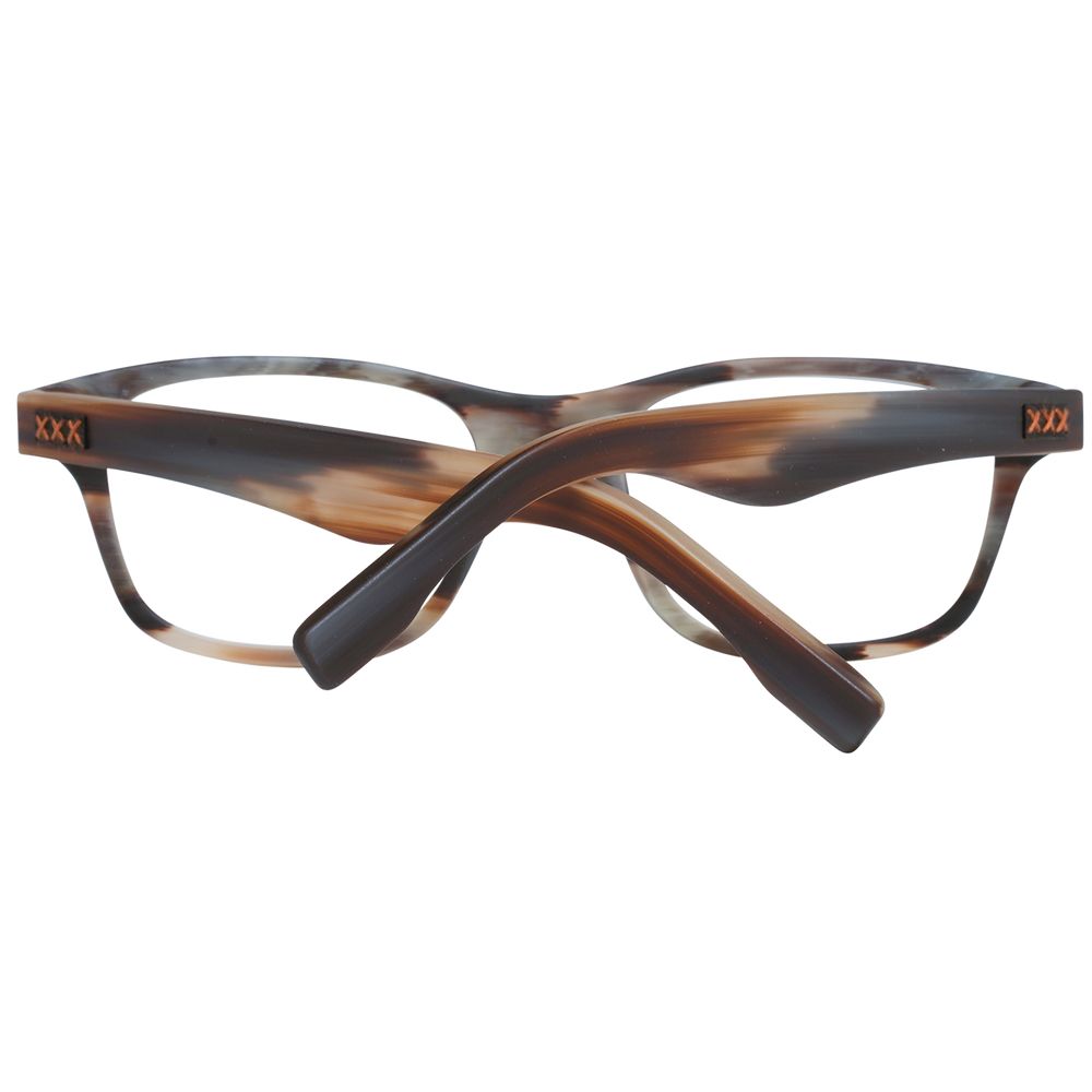 Ermenegildo Zegna Brown Plastic Glasses Men's (Frames)