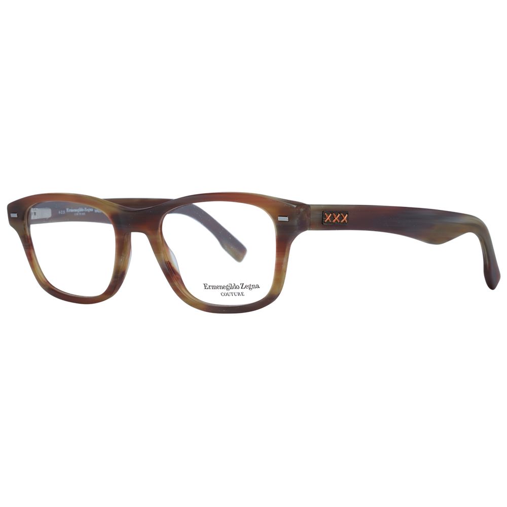 Ermenegildo Zegna Brown Plastic Glasses Men's (Frames)