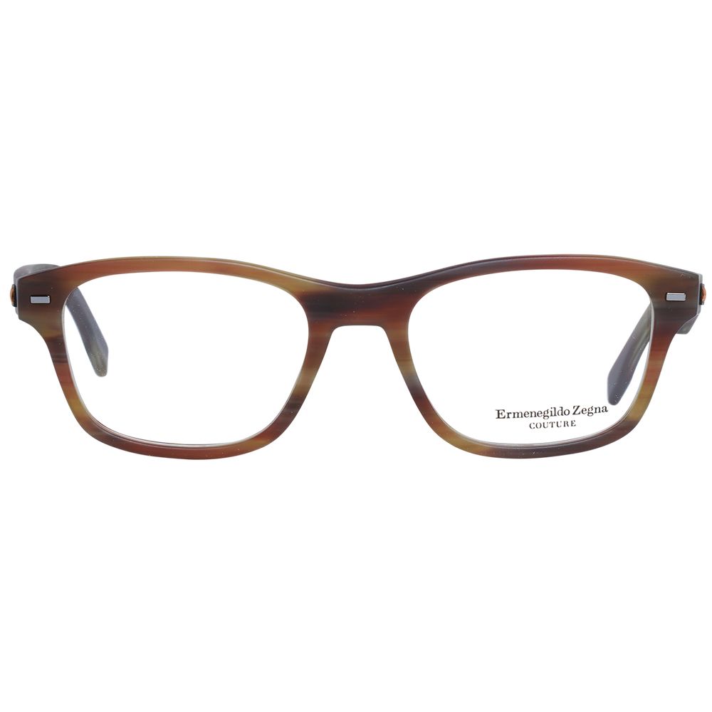 Ermenegildo Zegna Brown Plastic Glasses Men's (Frames)