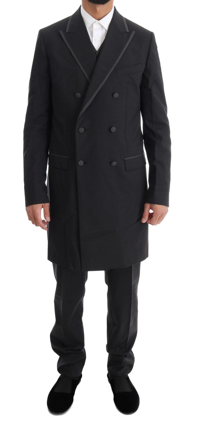Dolce & Gabbana Gray Wool Stretch 3 Piece Two Button Men's Suit