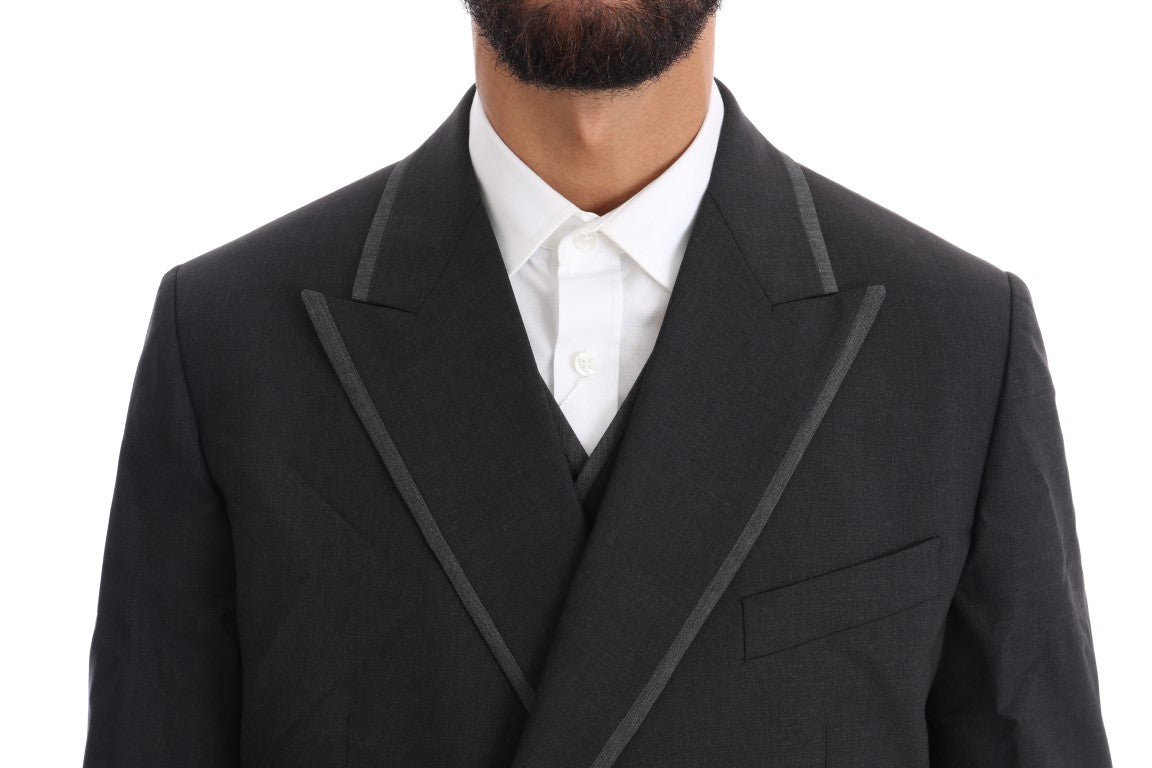 Dolce & Gabbana Gray Wool Stretch 3 Piece Two Button Men's Suit