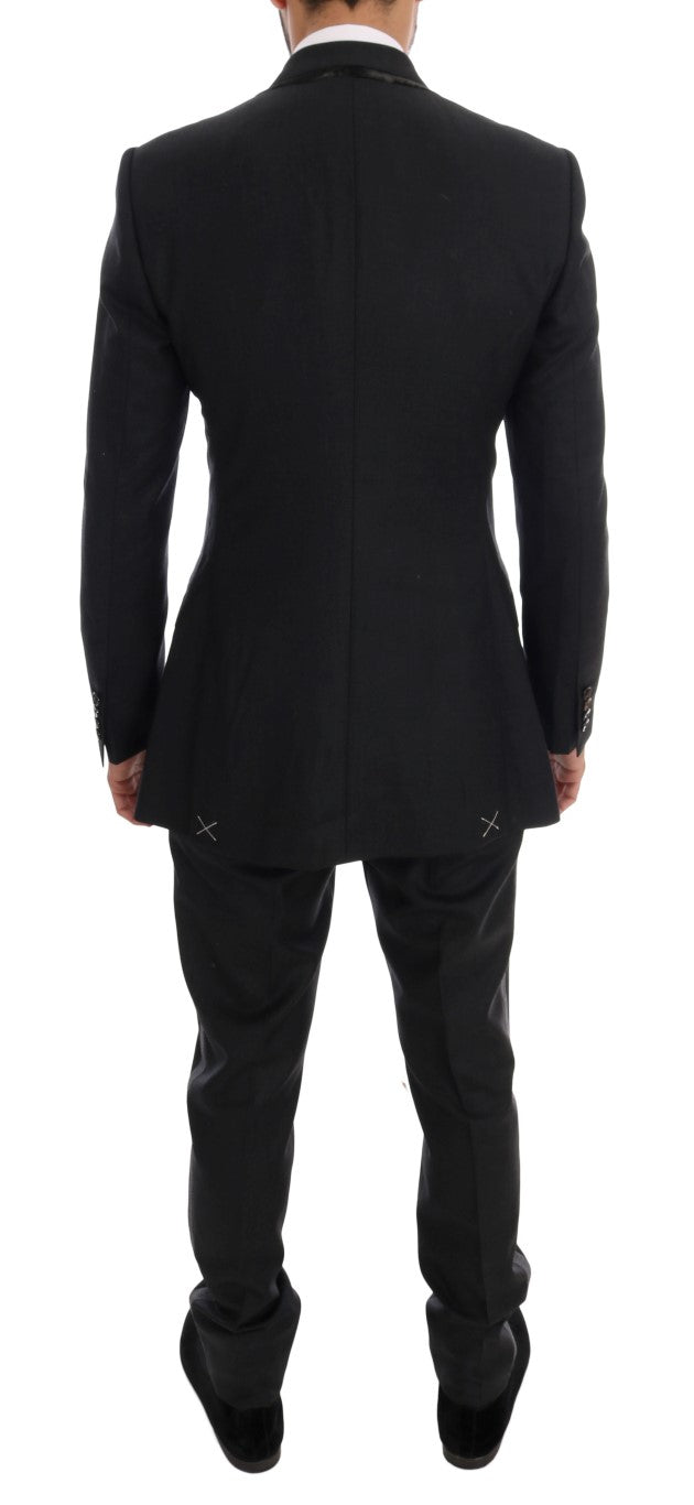 Dolce & Gabbana Gray Wool Double Breasted 3 Piece Men's Suit