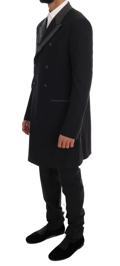 Dolce & Gabbana Elegant Black Double Breasted Wool Men's Suit
