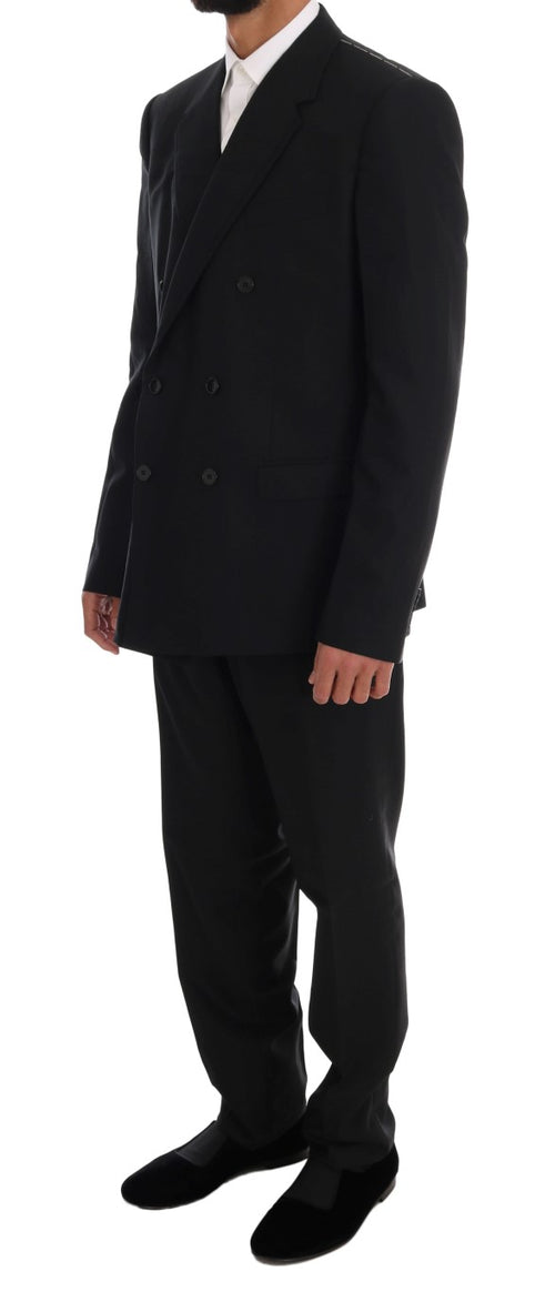 Dolce & Gabbana Elegant Black Wool Three-Piece Men's Suit