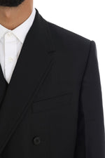Dolce & Gabbana Elegant Black Wool Three-Piece Men's Suit