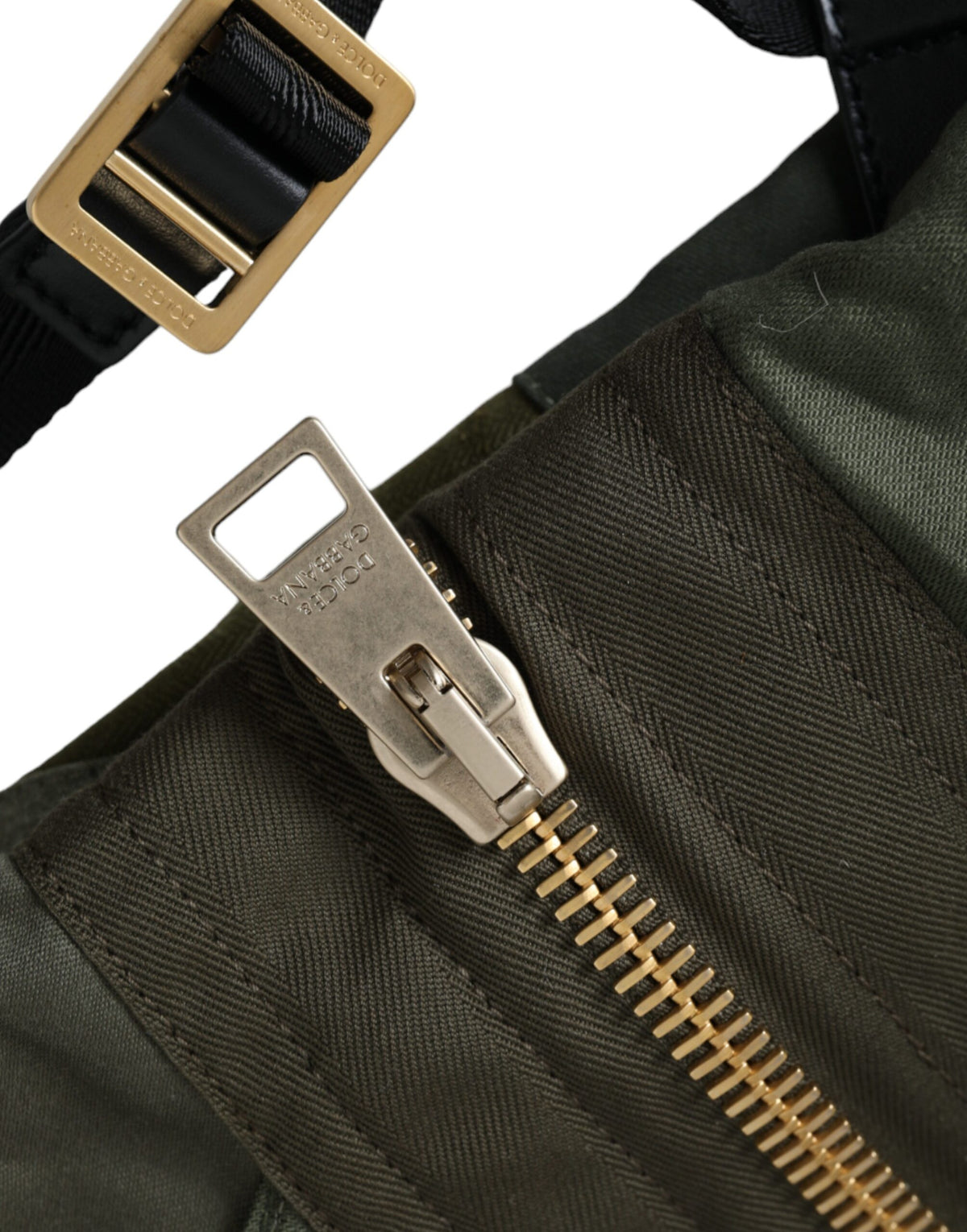Dolce & Gabbana Military Green Patchwork Rucksack Backpack Men's Bag