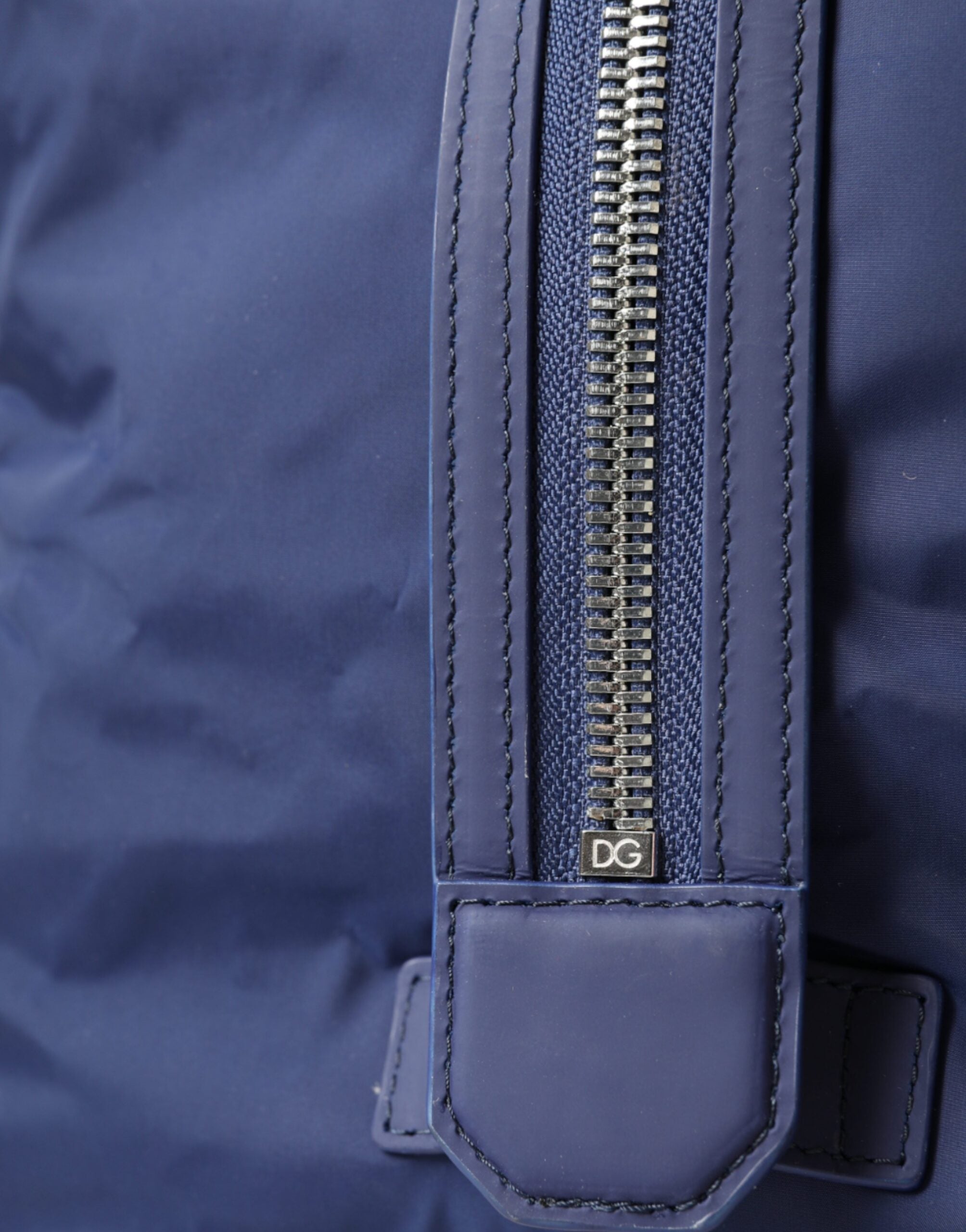 Dolce & Gabbana Blue Nylon Calfskin Hand Shoulder Duffel Men's Bag