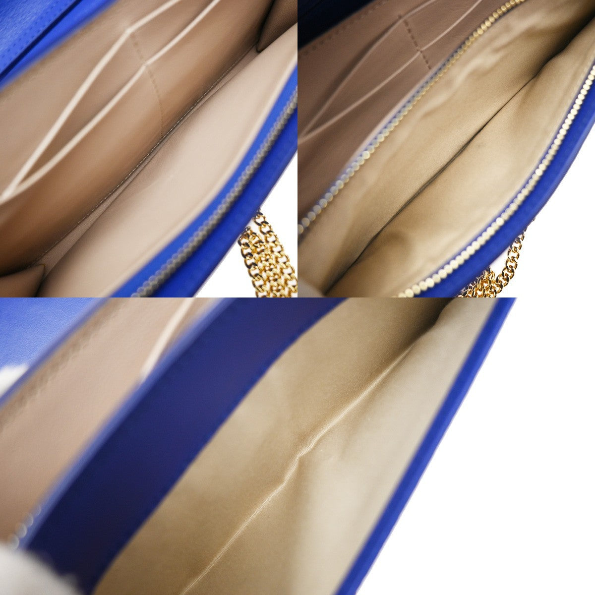 Chloe Aby Chain Leather Blue Leather Shoulder Bag Bag (Pre-Owned)