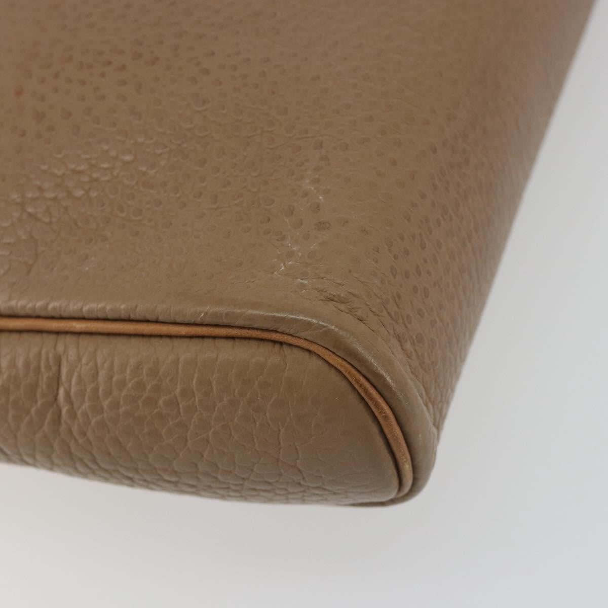 Christian Dior Vintage Cd Logo Leather Beige Leather Shoulder Bag Bag (Pre-Owned)