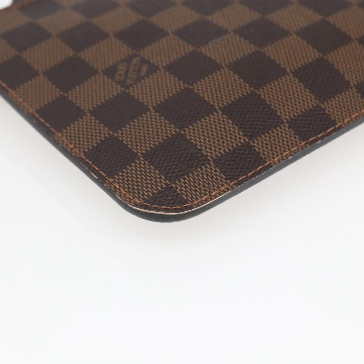 Louis Vuitton Neverfull Pochette Damier Ebene Brown Canvas Clutche & Pouche Bag (Pre-Owned)