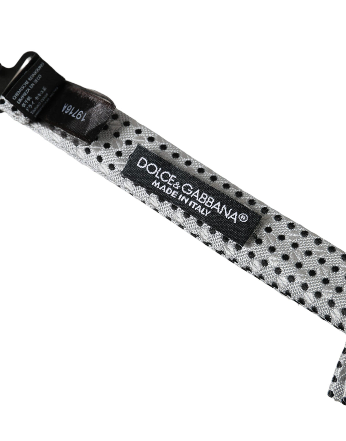 Dolce & Gabbana Gray Silk Polka Dot Adjustable Neck Men Papillon Bow Men's Tie