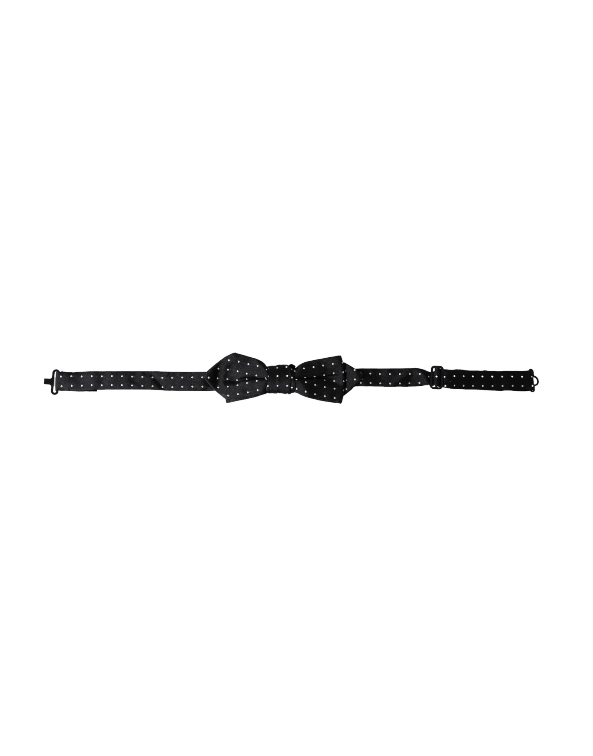 Dolce & Gabbana Black Silk Polka Dot Adjustable Neck Men Papillon Bow Men's Tie