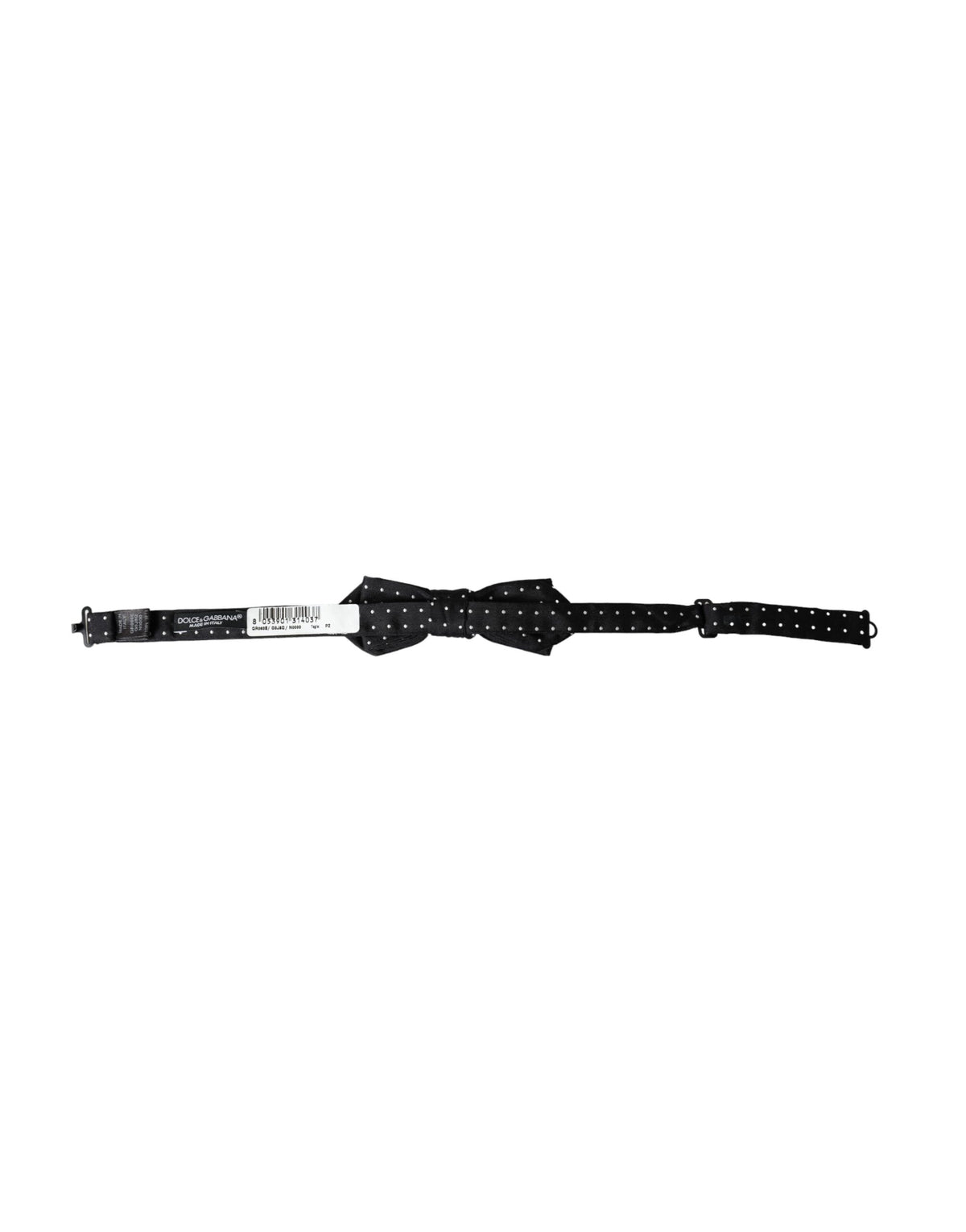 Dolce & Gabbana Black Silk Polka Dot Adjustable Neck Men Papillon Bow Men's Tie
