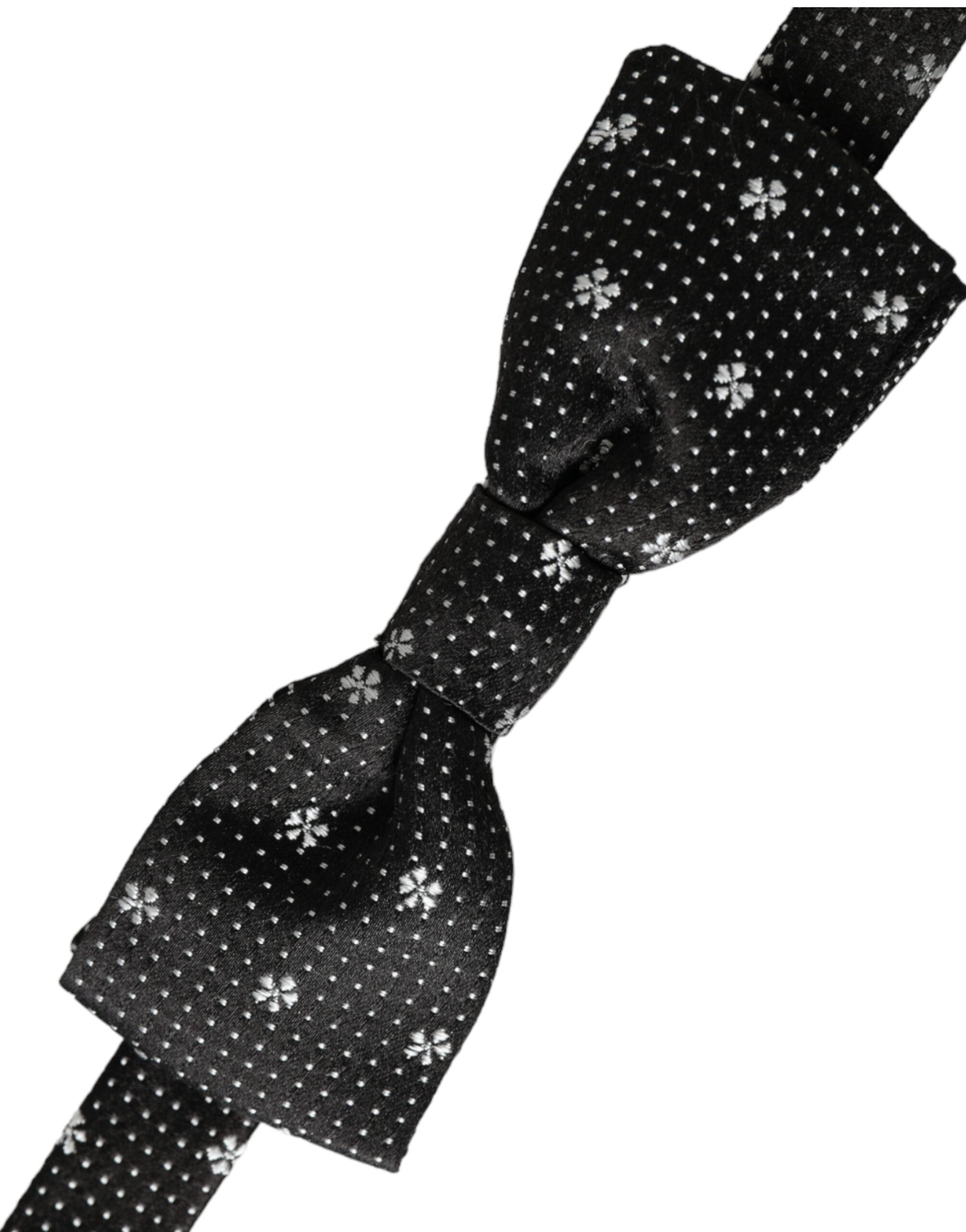 Dolce & Gabbana Dark Gray Silk Floral Adjustable Neck Men Papillon Bow Men's Tie