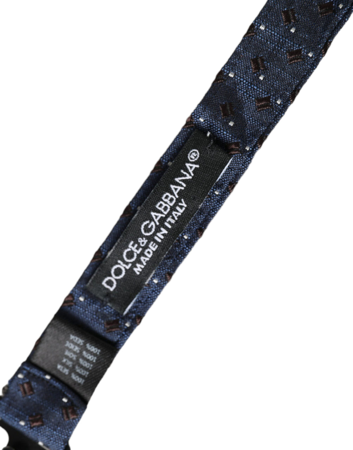 Dolce & Gabbana Navy Blue Silk Patterned Adjustable Men Papillon Bow Men's Tie