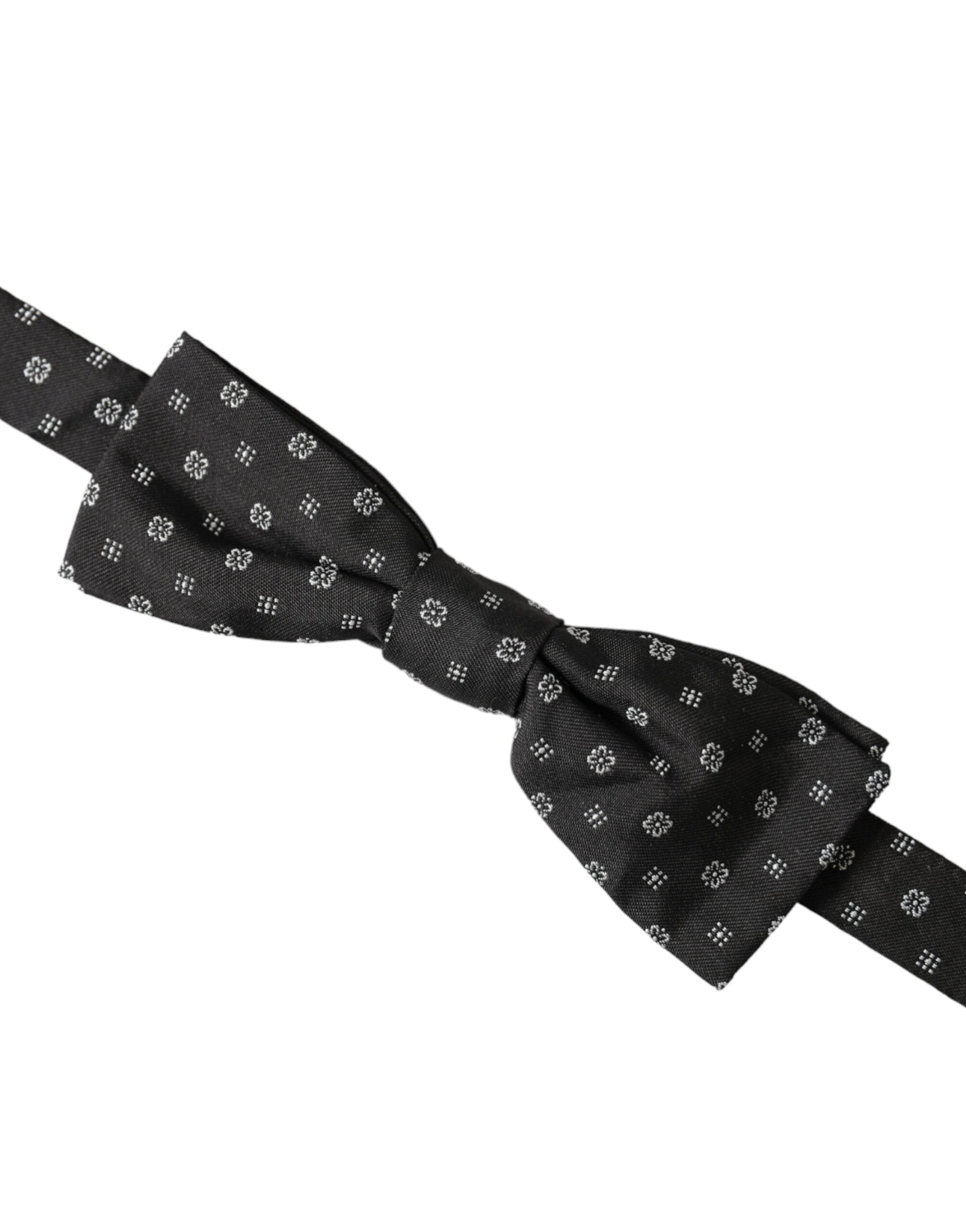 Dolce & Gabbana Black Silk Fantasy Adjustable Neck Men Papillon Bow Men's Tie