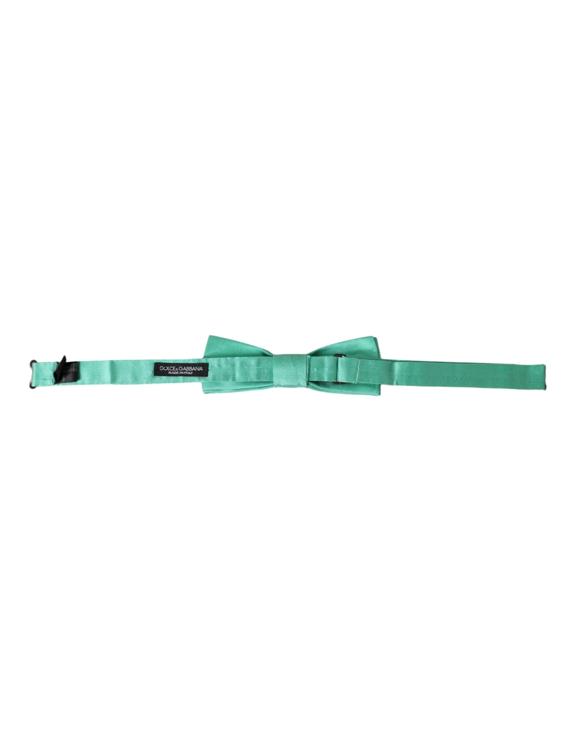 Dolce & Gabbana Mint Green Silk Adjustable Neck Men Bow Men's Tie