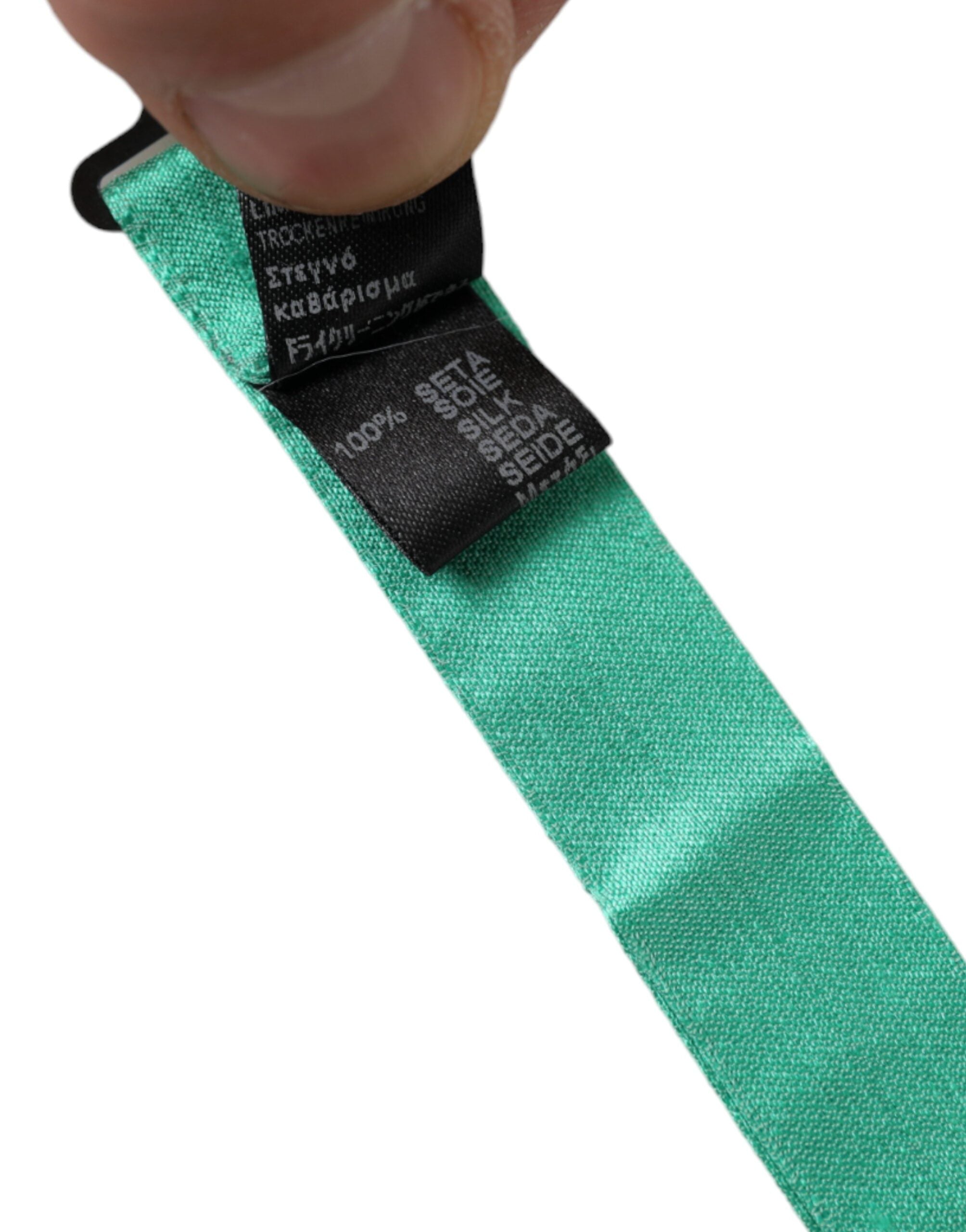 Dolce & Gabbana Mint Green Silk Adjustable Neck Men Bow Men's Tie