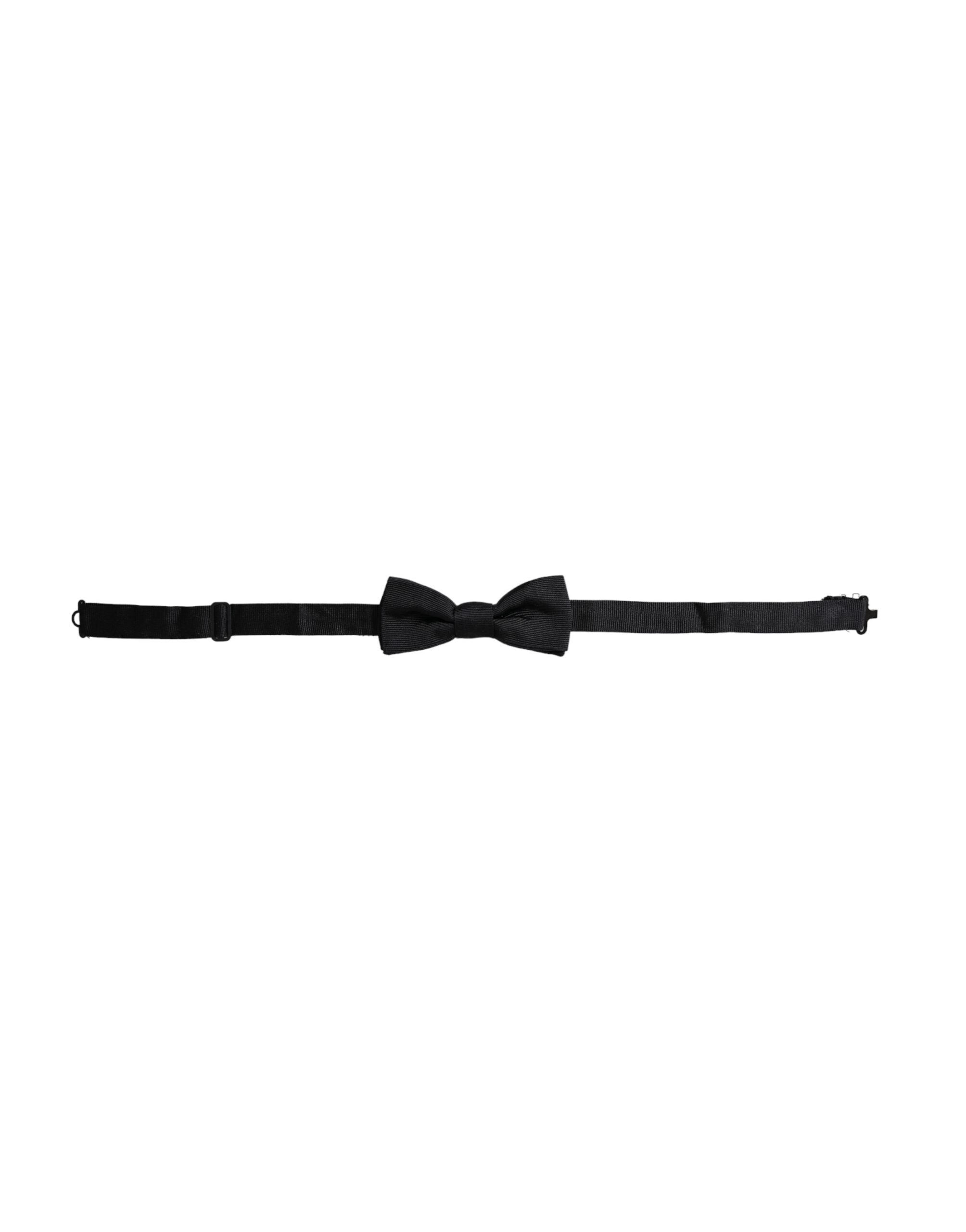 Dolce & Gabbana Black Silk Adjustable Neck Men Bow Men's Tie
