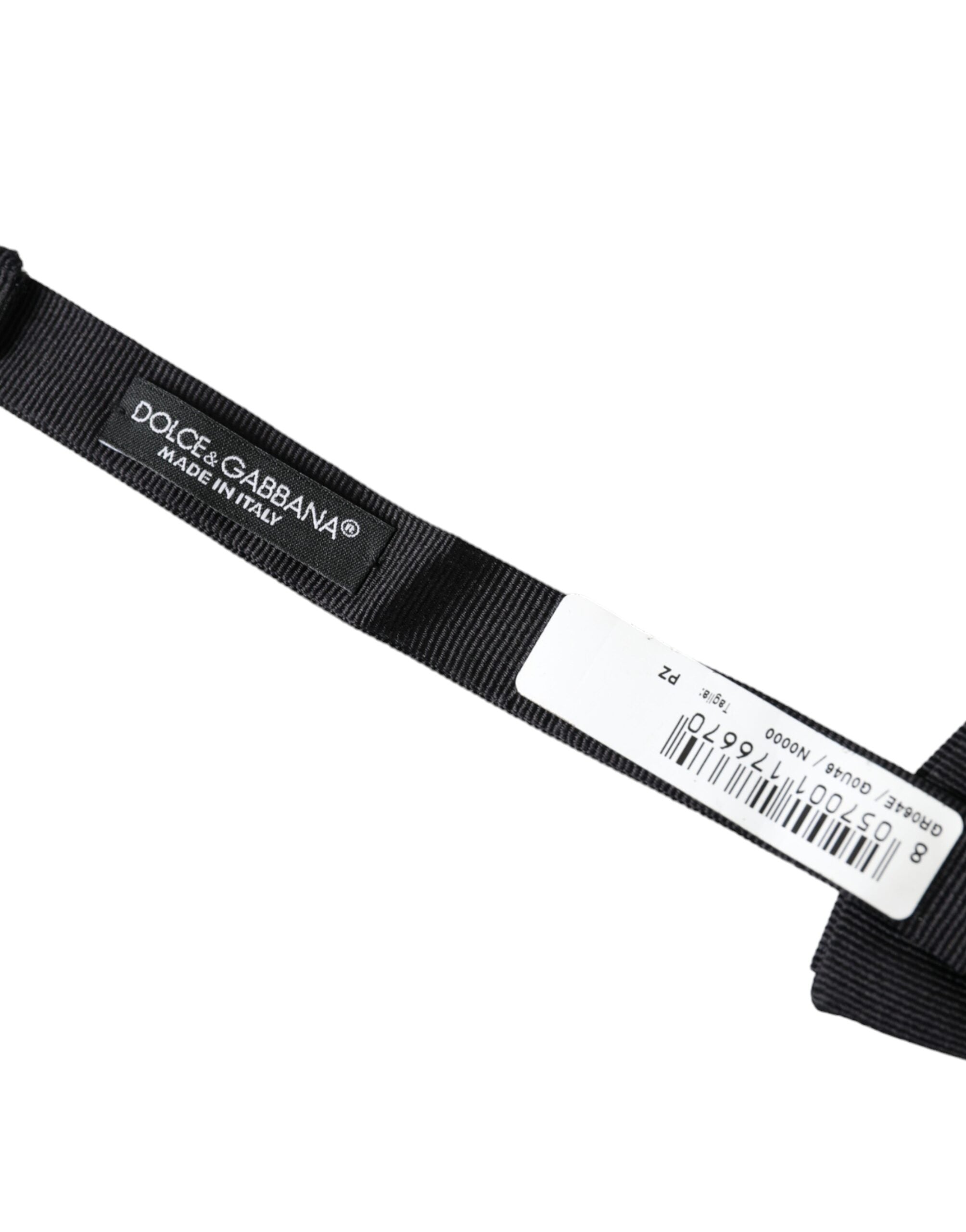 Dolce & Gabbana Black Silk Adjustable Neck Men Bow Men's Tie