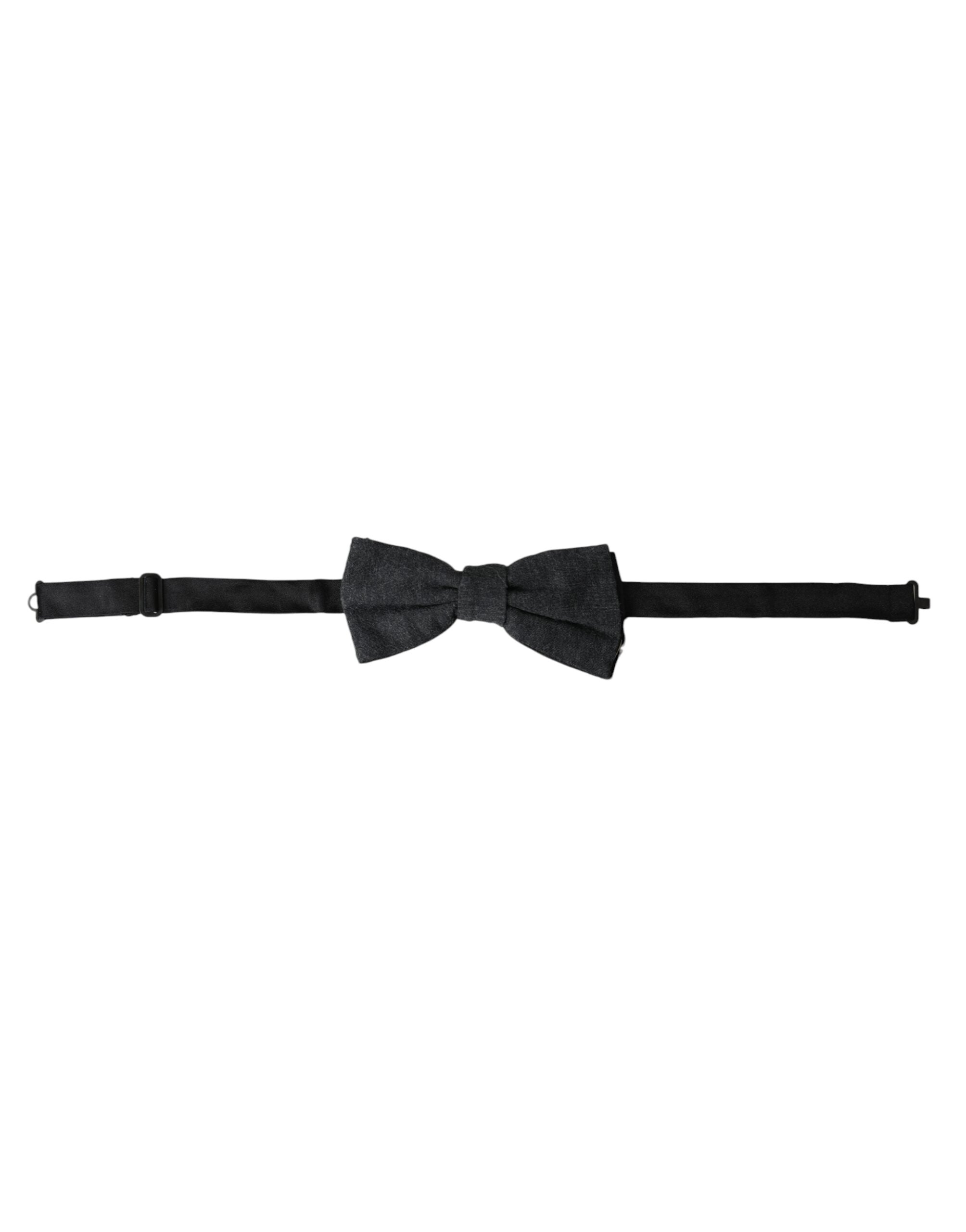 Dolce & Gabbana Dark Gray Silk Adjustable Neck Men Bow Men's Tie