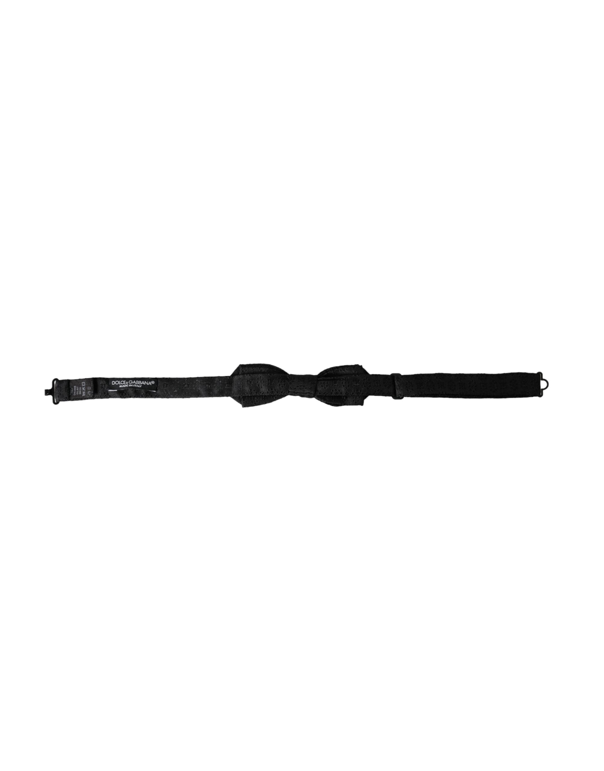 Dolce & Gabbana Black Silk Fantasy Adjustable Neck Men Bow Men's Tie