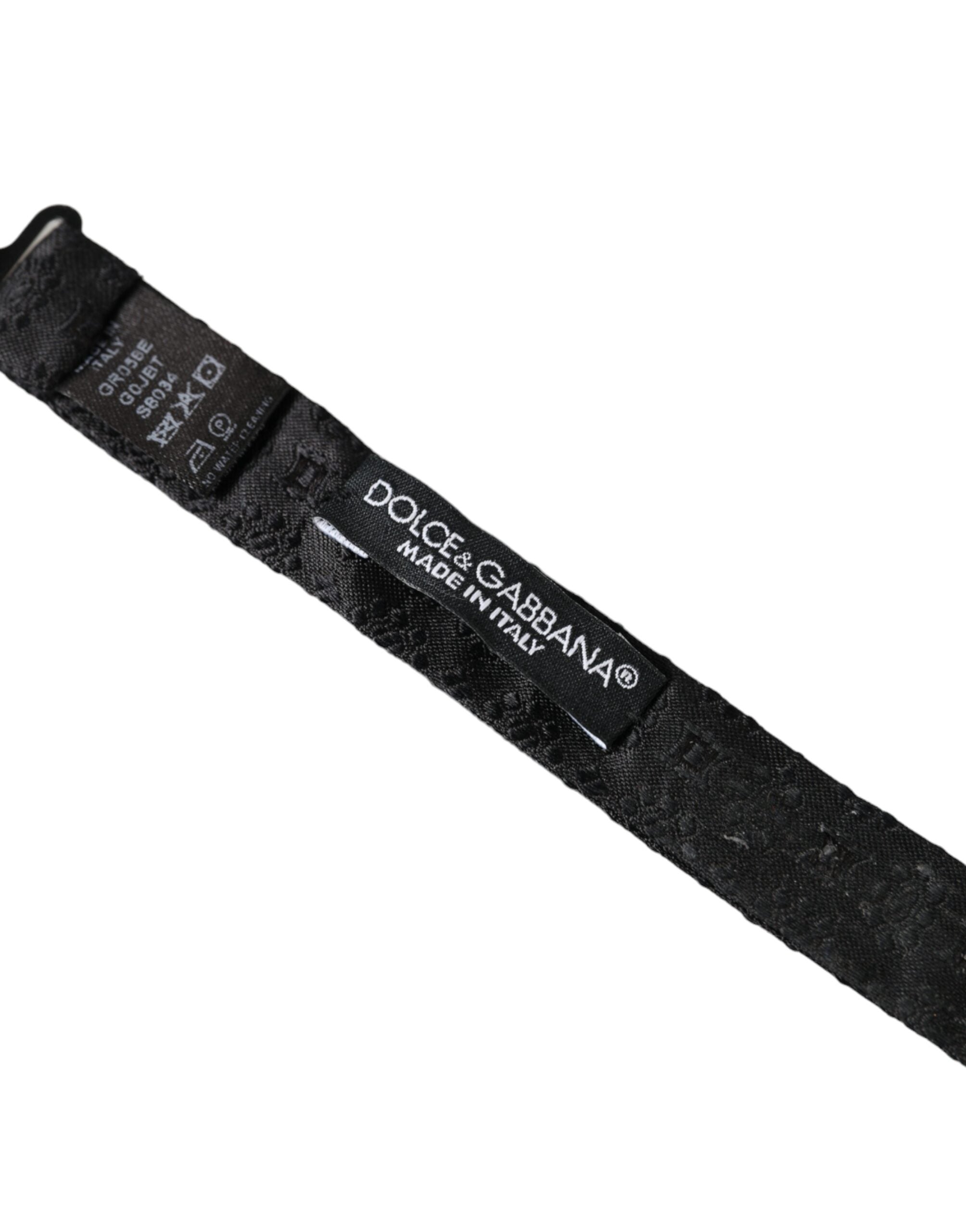 Dolce & Gabbana Black Silk Fantasy Adjustable Neck Men Bow Men's Tie