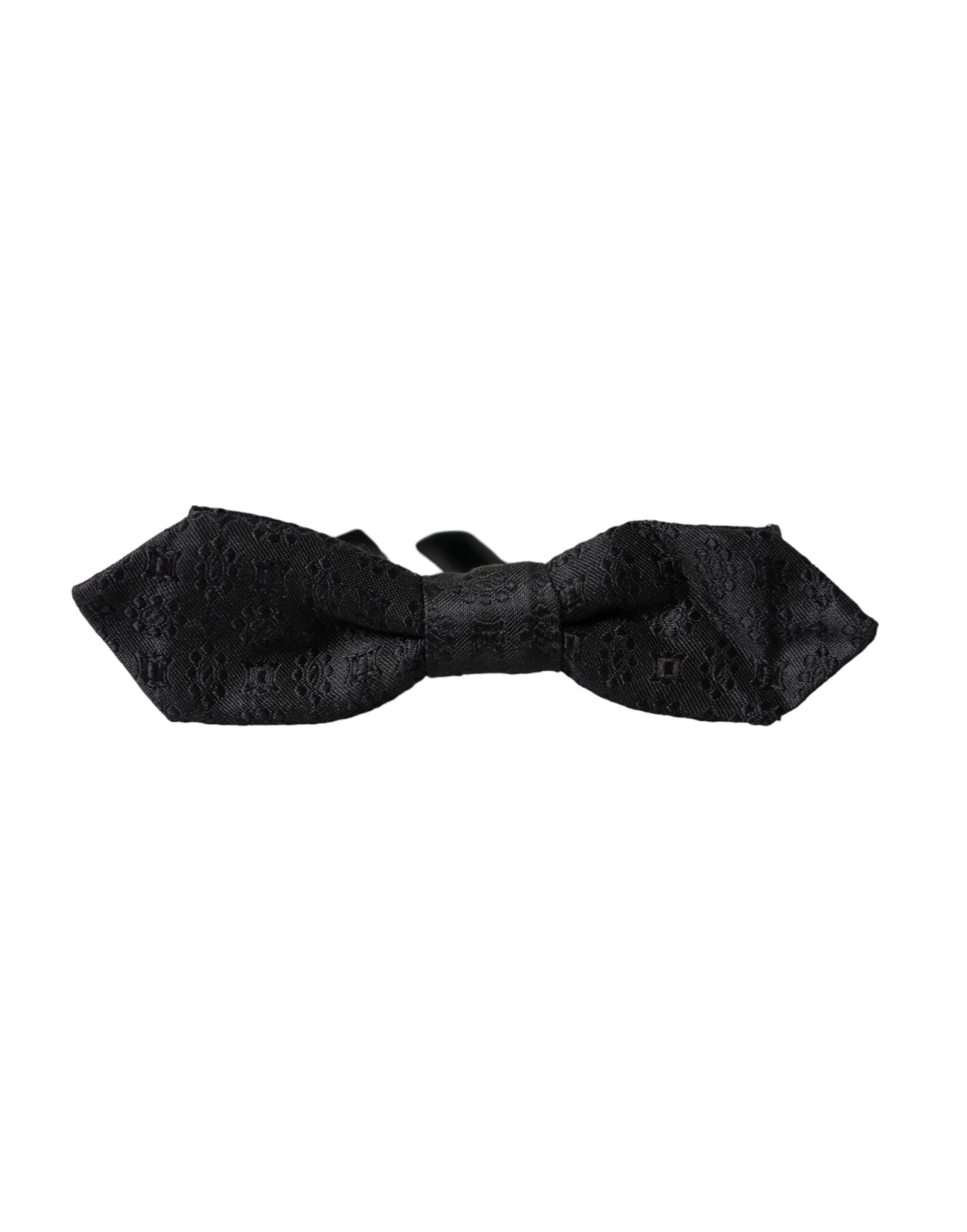 Dolce & Gabbana Black Silk Fantasy Adjustable Neck Men Bow Men's Tie