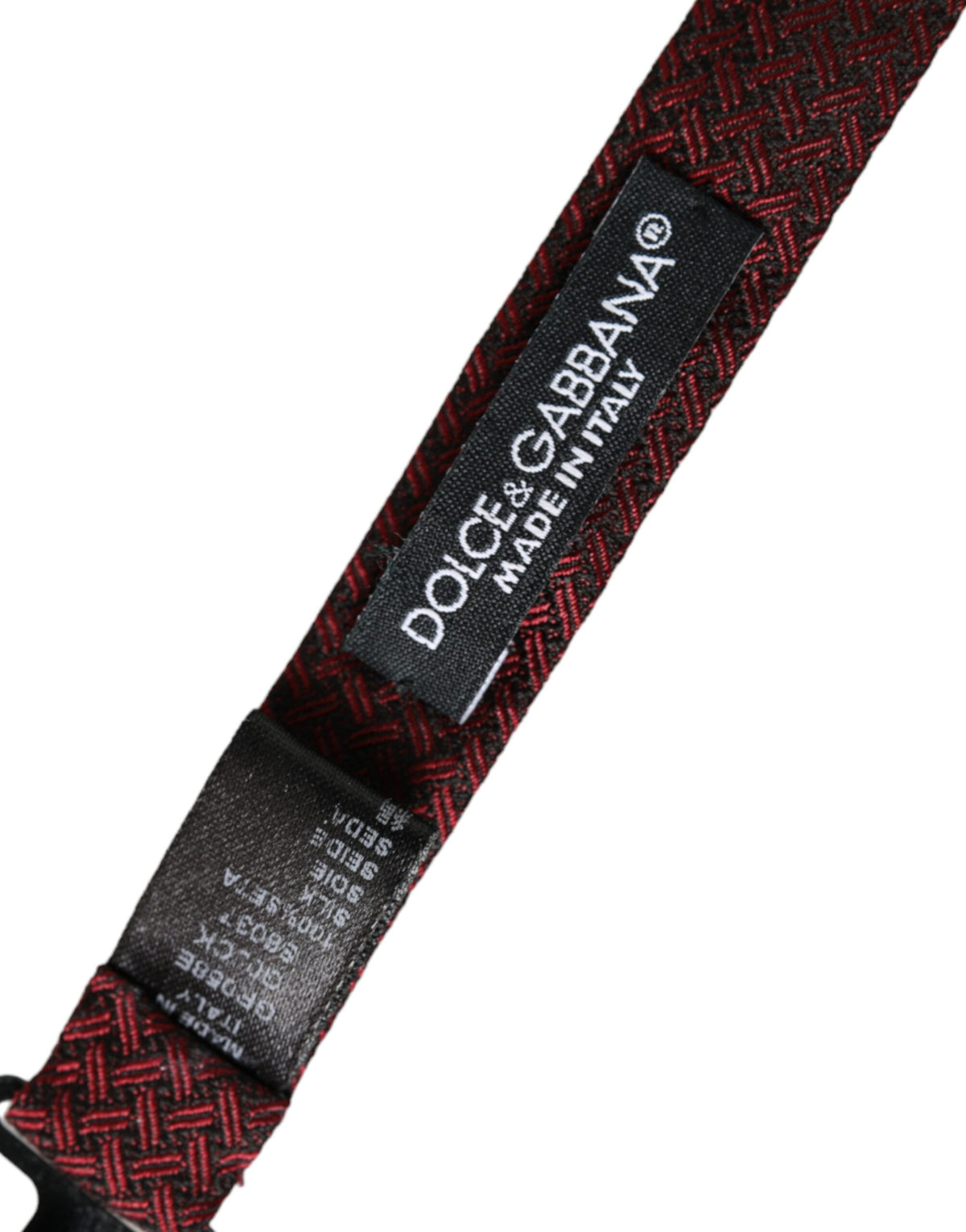 Dolce & Gabbana Red Silk Fantasy Adjustable Neck Men Bow Men's Tie