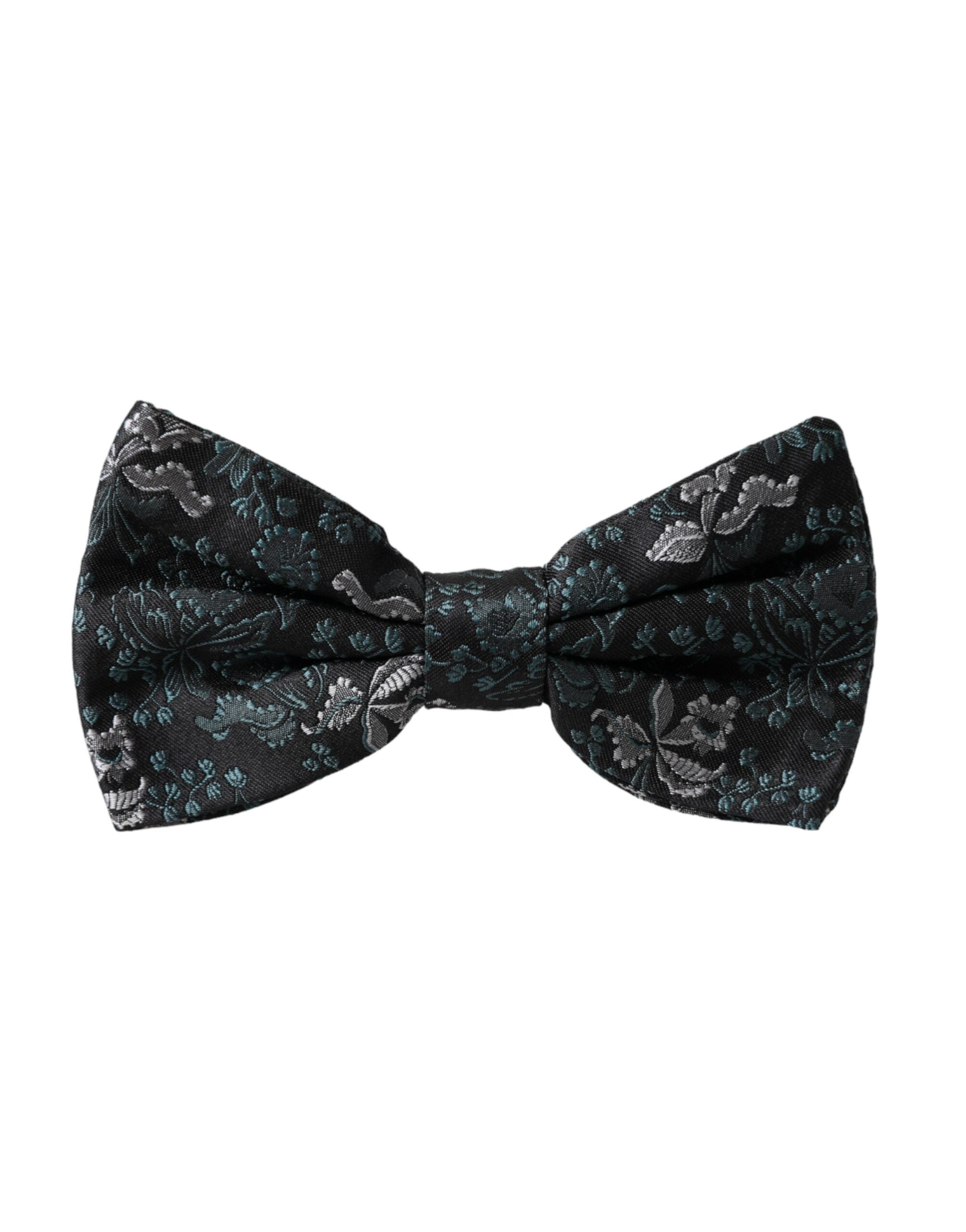 Dolce & Gabbana Multicolor Fantasy Floral Silk Adjustable Neck Men Bow Men's Tie
