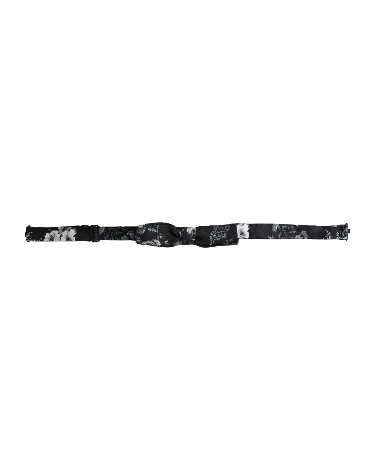 Dolce & Gabbana Dark Gray Floral Silk Adjustable Neck Men Bow Men's Tie